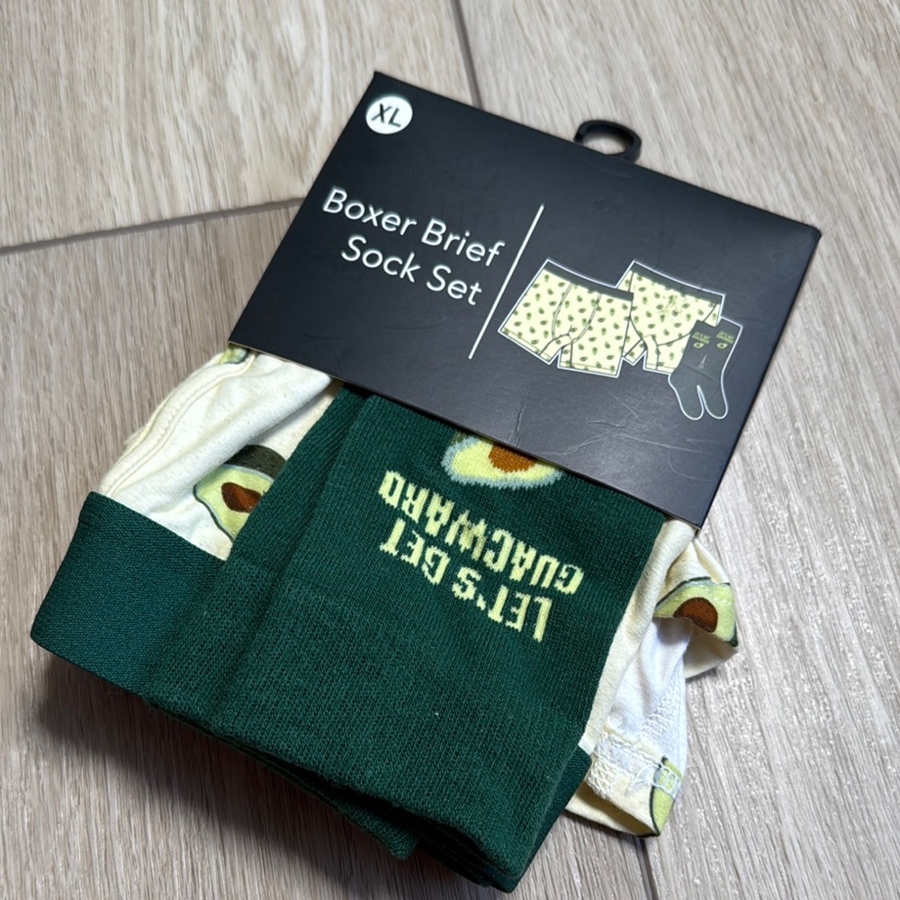 NWT MAD Engine Avocado Boxer Brief & Crew Sock